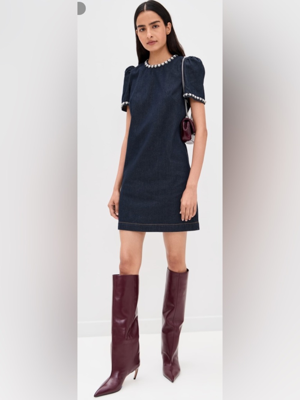 NWT $975 ZIMMERMANN embellished denim mini dress Size AU 2 US 8